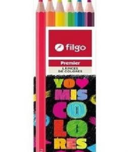 COD: 443 - Lápiz Color Largo x8 Fluo - Filgo